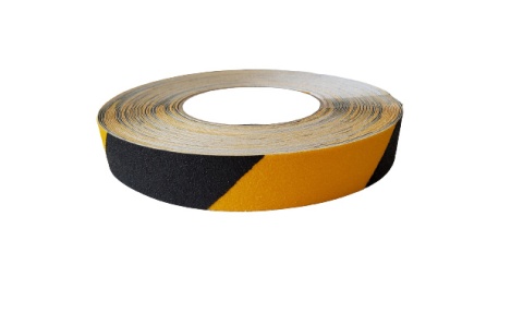 Żółto-czarna taśma GRIP antypoślizgowa 2,5cm x 15m